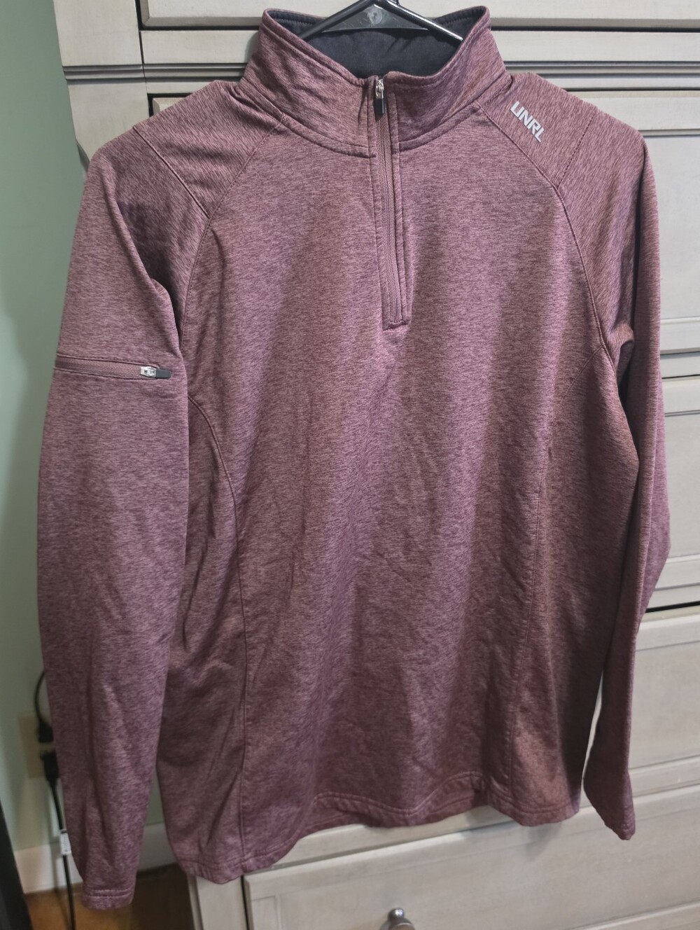 UNRL Men's Maroon Quarter-Zip Performance Pullover